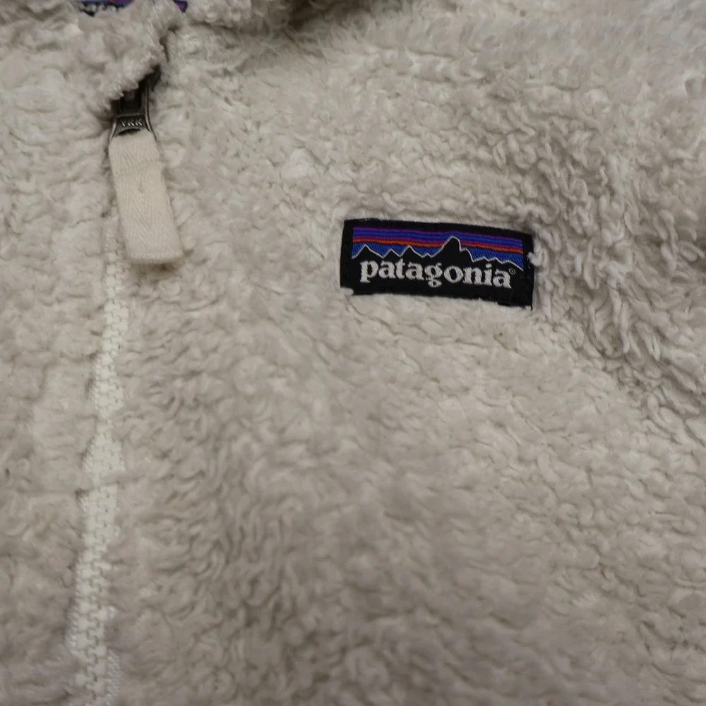 Patagonia Jacket Baby 12-18M White Furry Friends Fleece Hoody Bear Ears Full Zip